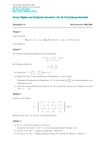Lineare Algebra und Analytische Geometrie I für die