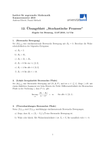 12. ¨Ubungsblatt ,,Stochastische Prozesse”