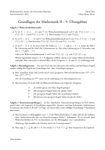 Grundlagen der Mathematik II – 9.¨Ubungsblatt