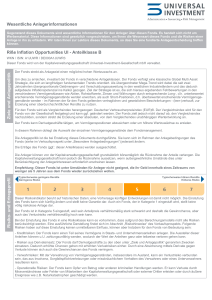 Wesentliche Anlegerinformationen Riße Inflation Opportunities UI