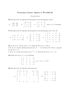 Proseminar Lineare Algebra 2, WS 2005/06