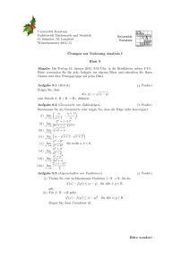 Blatt 9 - Fachbereich Mathematik und Statistik