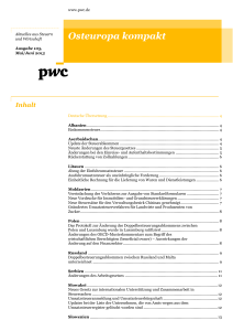 Osteuropa kompakt: Aktuelles aus Steuern und Wirtschaft