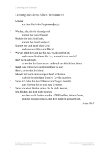 Lesung aus dem Alten Testament