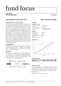 responsAbility Fair Agriculture Fund übrige Alternative Anlagen