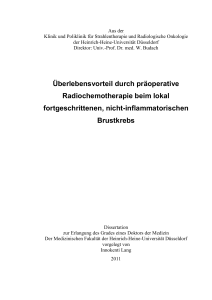 Überlebensvorteil durch präoperative Radiochemotherapie beim