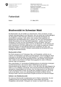 Faktenblatt Vollzugshilfe Waldbiodiversität