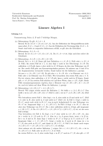 Lineare Algebra I - Fachbereich Mathematik und Statistik