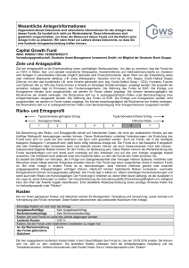 Wesentliche Anlegerinformationen Capital Growth Fund Ziele und