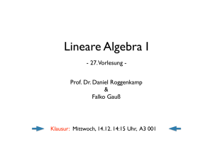 Lineare Algebra I - Daniel Roggenkamp