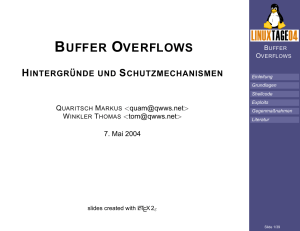 buffer overflows - Grazer LinuxTage 2004