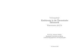 Einführung in die Theoretische Informatik - Humboldt