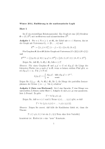Winter 2014, Einführung in die mathematische Logik Blatt 5 Sei E