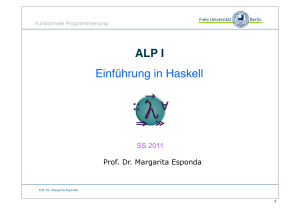 ALP I Einführung in Haskell