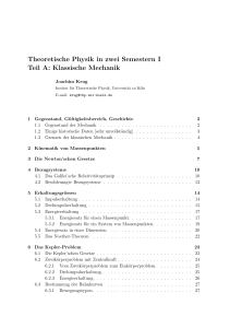 Klassische Mechanik - Institute for Theoretical Physics