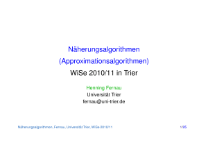 Näherungsalgorithmen (Approximationsalgorithmen