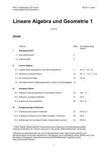 Lineare Algebra und Geometrie 1 - BFH