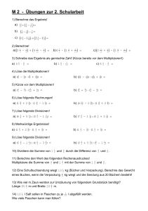 M 2 - Übungen zur 2. Schularbeit ( ) ) ( )