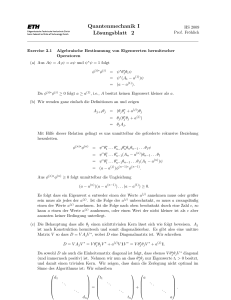 Quantenmechanik I Lösungsblatt 2