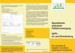 Spezialisierte ambulante Palliativversorgung SAPV