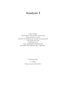 Analysis I - Physik Skripte