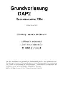 Grundvorlesung DAP2 - TU Dortmund, Informatik 2