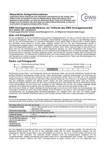 Wesentliche Anlegerinformationen DWS Vermögensmandat