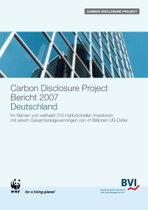 Das Carbon Disclosure Project - Deutscher Investor Relations