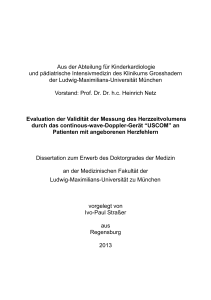 Evaluation der Validität der Messung des Herzzeitvolumens durch