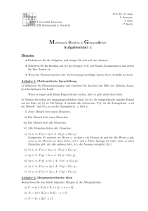 Aufgabenblatt 1 - Fachbereich Mathematik und Statistik