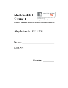 Mathematik 1 ¨Ubung 4