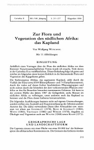 Zur Flora und Vegetation des südlichen Afrika: das Kapland