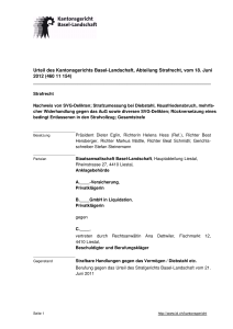 Urteil des Kantonsgerichts Basel-Landschaft, Abteilung Strafrecht