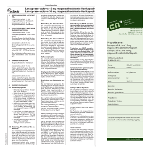 Lansoprazol-Actavis 15 mg magensaftresistente Hartkapseln