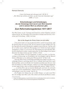 Zum Reformationsgedenken 1517–20171