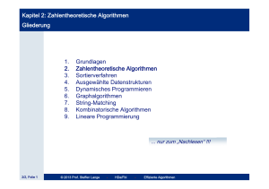 Kapitel 2: Zahlentheoretische Algorithmen Gliederung 1 - fbi.h