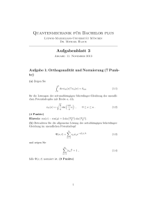 Quantenmechanik für Bachelor plus Aufgabenblatt 3