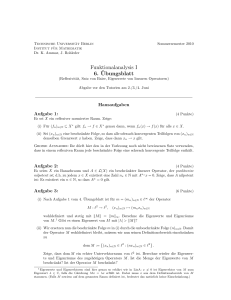 Funktionalanalysis I 6. ¨Ubungsblatt - TU Berlin