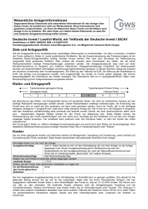 Wesentliche Anlegerinformationen Deutsche Invest I LowVol