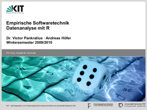 Empirische Softwaretechnik Datenanalyse mit R