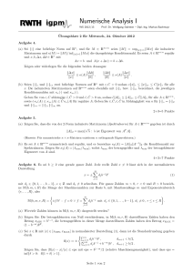 Numerische Analysis I - (IGPM) | RWTH Aachen