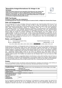Wesentliche Anlegerinformationen für Anleger in der Schweiz DWS