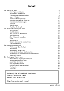 Inhalt - Ahmadiyya Muslim Jamaat Schweiz