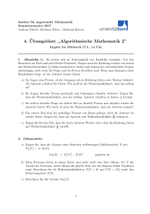 4.¨Ubungsblatt ,,Algorithmische Mathematik 2”