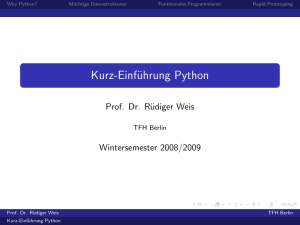 Kurz-Einführung Python - Beuth Hochschule für Technik Berlin