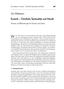 Esoterik – Christliche Spiritualität und Mystik - WeSTh