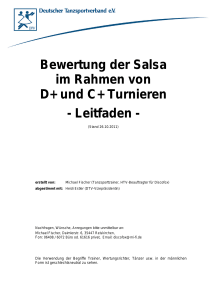 Leifaden Salsa bei D+ und C+ Turnieren