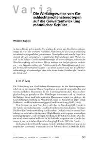 Die Wirkungsweise von Ge- schlechterrollenstereotypen auf die