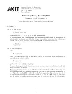 Formale Systeme, WS 2010/2011 Lösungen zum ¨Ubungsblatt 3