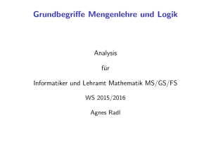Vorlesung Analysis für Informatiker und Lehramt Mathematik MS/GS